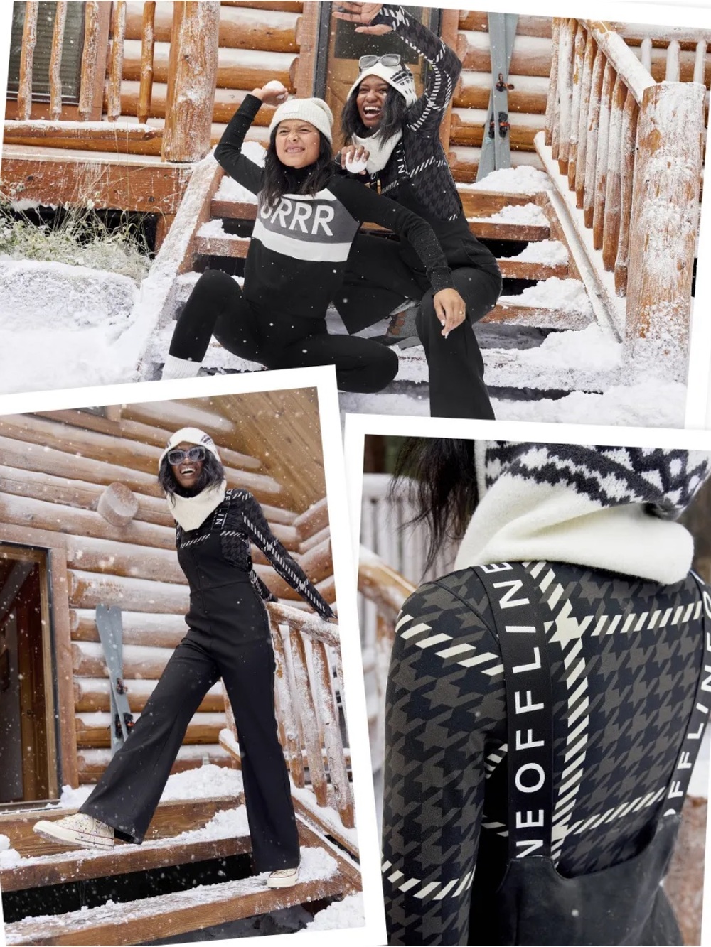 OFFLINE By Aerie Chillside Black Ski Snowboard Overalls Snow Bib
